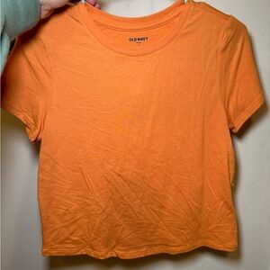 Old Navy Fun Orange Casual Slightly Cropped T Shirt - NWT